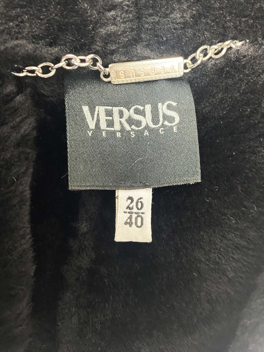 Versus Versace black shearling jacket — JAMES VELORIA